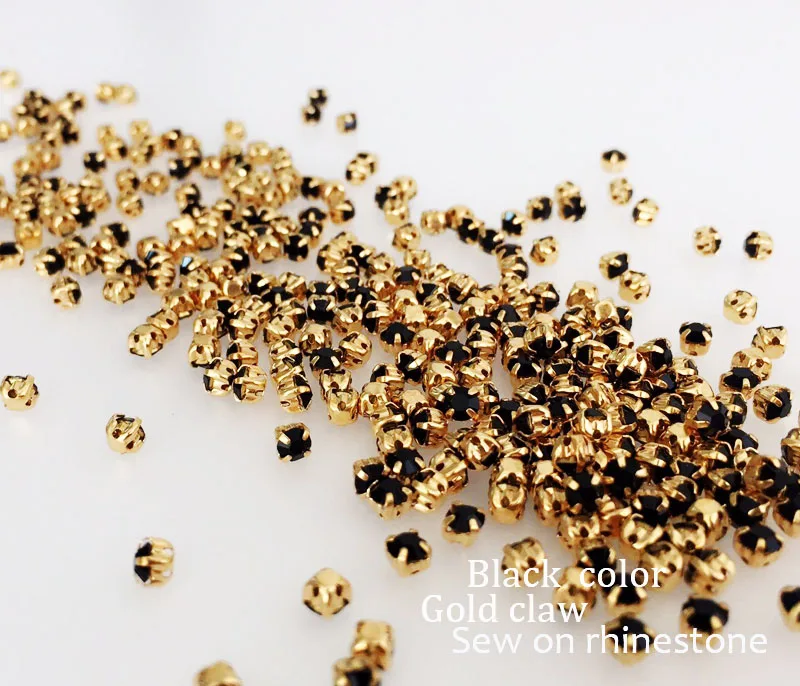 Стеклянные стразы черного цвета с золотыми когтями сделай сам бесплатная
