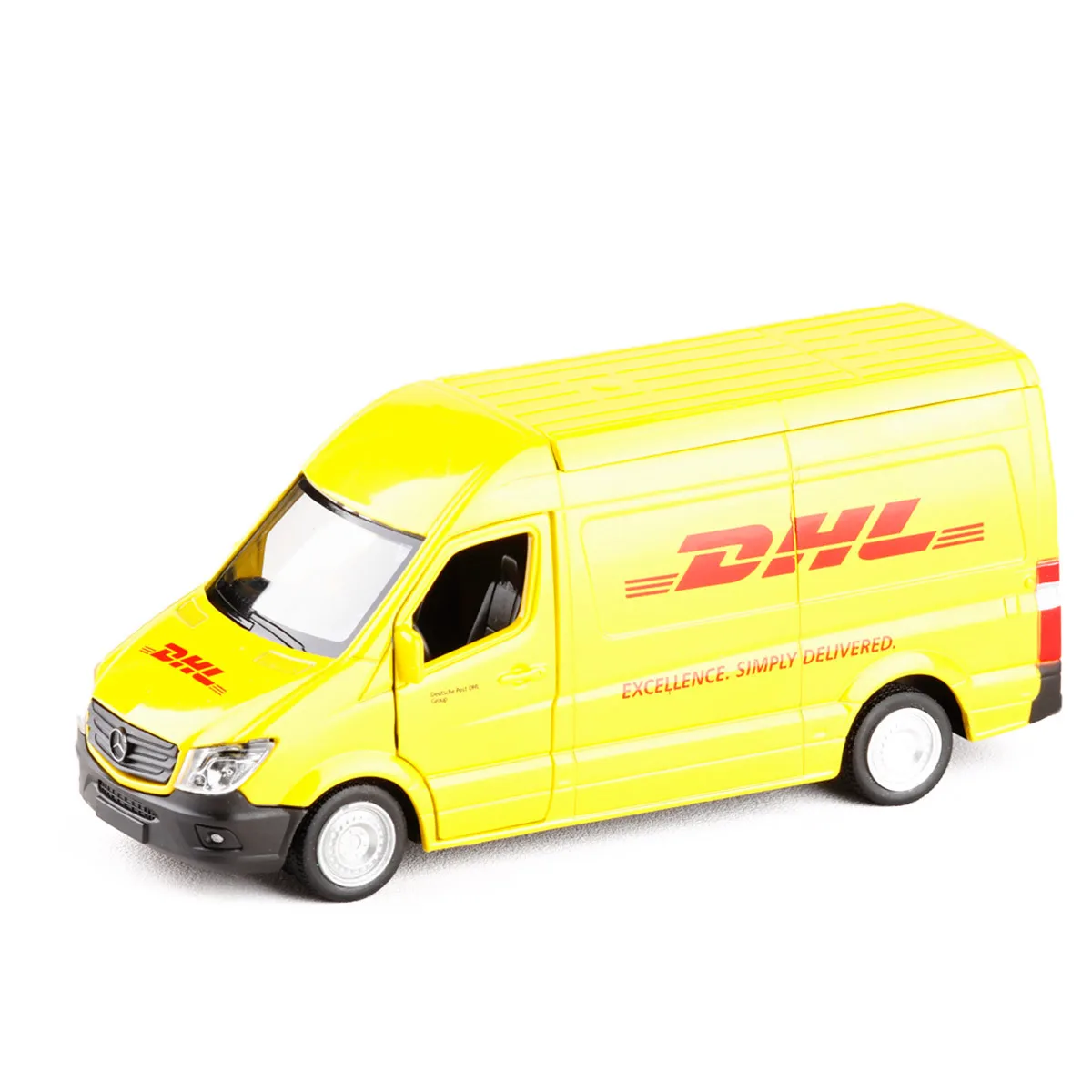 Высокая модель игрушечного автомобиля RMZ City 1:36 из металла Benz Sprinter DHL Express модель автобуса из сплава отлично подходит для детей Коллекция подарков
