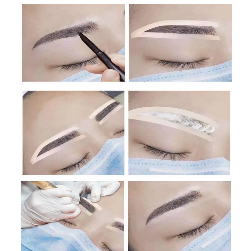 Трафаретная линейка для бровей клейкий шаблон постоянный макияж трафареты