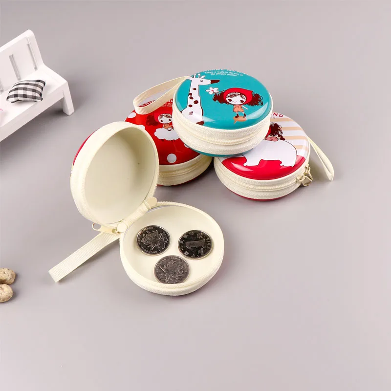 TOPSTHINK Мини милая девушка узор металлическая коробка круглая Оловянная Школа Офис