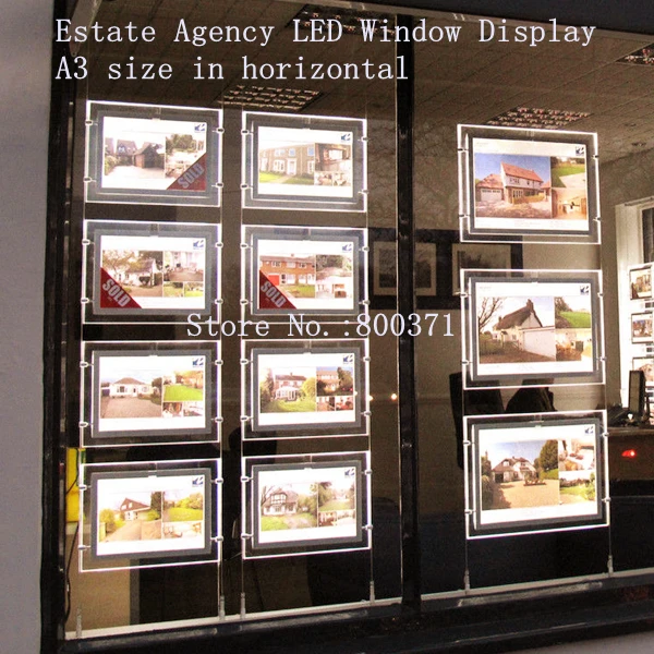 4 шт. A4 светодиодный на одной стороне с украшением в виде кристаллов рамка