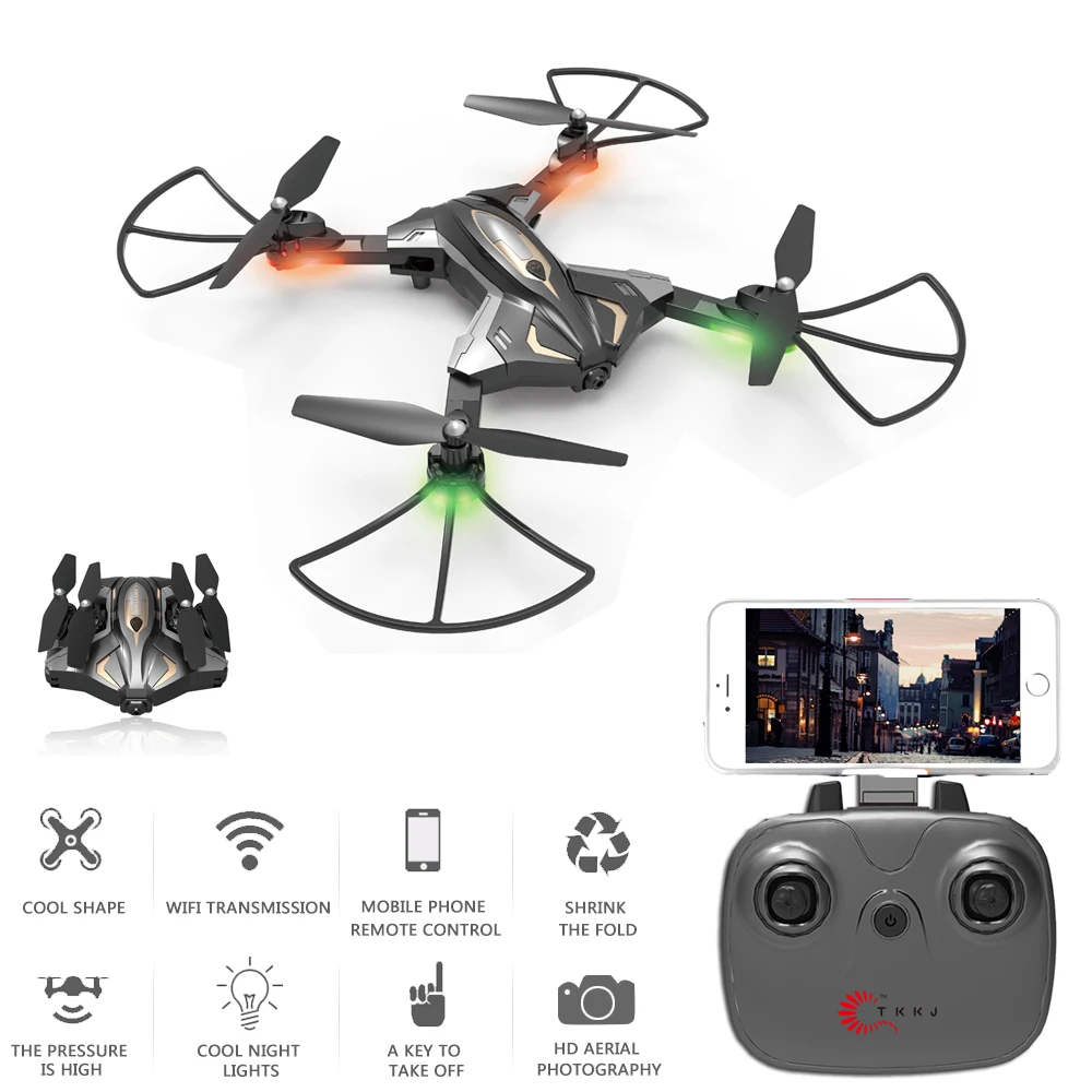 

TKKJ L600 Optical Flow Positioning Foldable Mini Rc Selfie Drone with Wifi FPV 0.3MP HD Camera Altitude Hold RC Quadcopter Drone