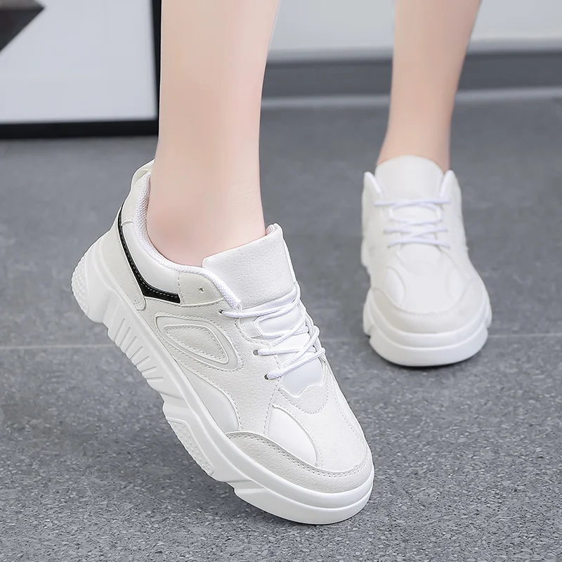 

UVWP 2020 New Fashion Top Quality White Sneakers Women Platform Sneakers Spring/autumn Ladies Flats Comfortable Casual Shoes