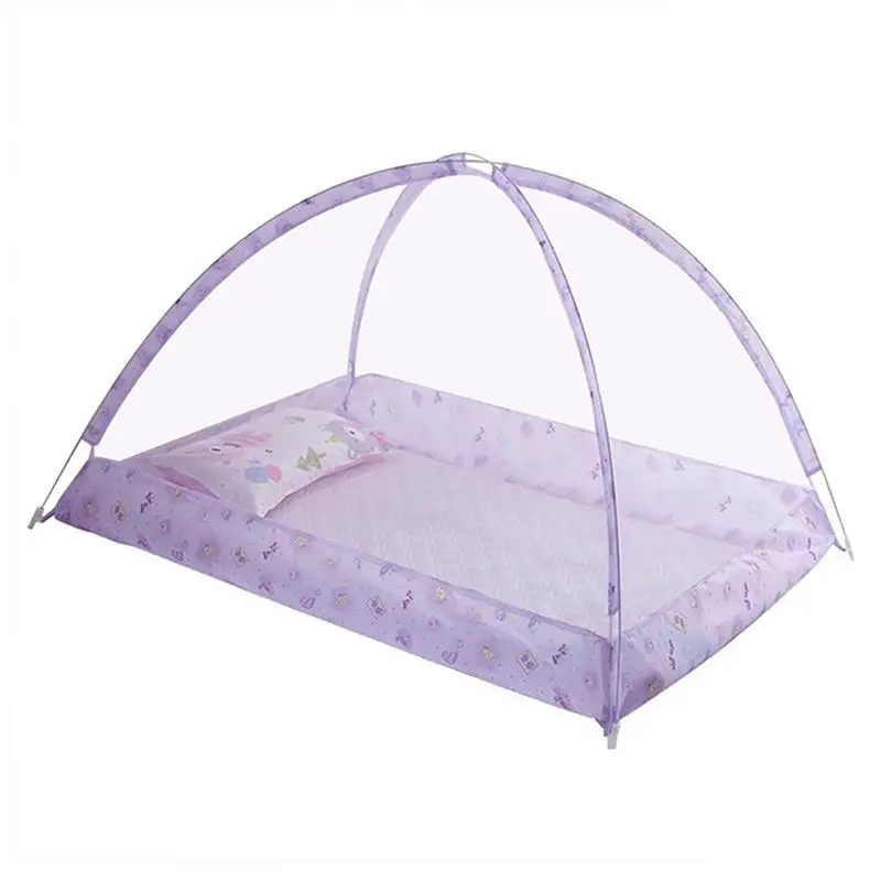 Purple Детские постельные принадлежности для кроватки, складная домашняя кровать без дна, детская москитная сетка, сетка для кровати, детский купол, установка - Цвет: Purple