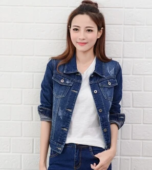 Denim Jacket Women Short Jeans Overcoat Ladies Jackets Tops cowboy jacket Collar Slim White Black High Quality | Женская одежда