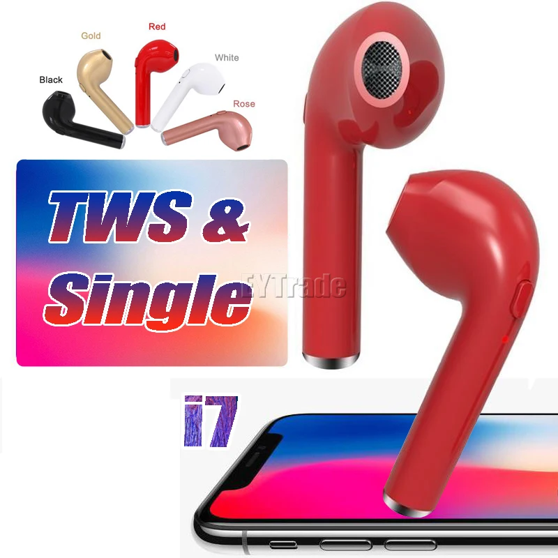 50 шт./лот горячая распродажа Оптовая Продажа i7 Twins наушники вкладыши TWS с