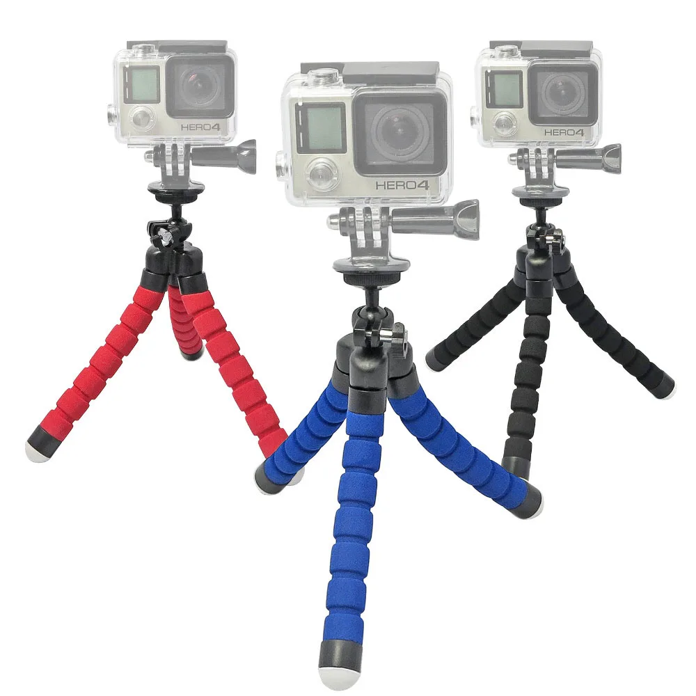 Мини-штатив Go Pro с гибкой ногой для цифрового телефона Go pro и адаптера для Gopro hero 4 3+ HD для камер Xiaomi Yi VP414