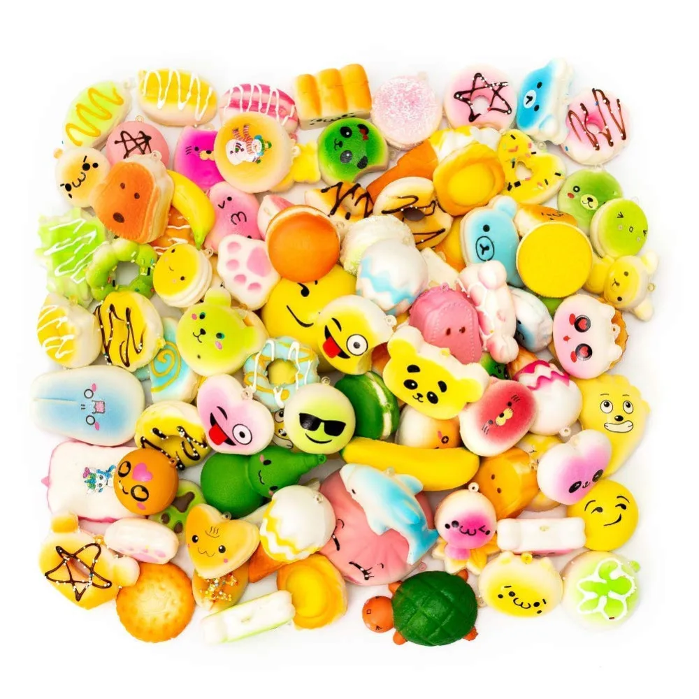 Mskwee случайный 20 шт слизи мягкий Jumbo средний мини медленно поднимающийся кавайный