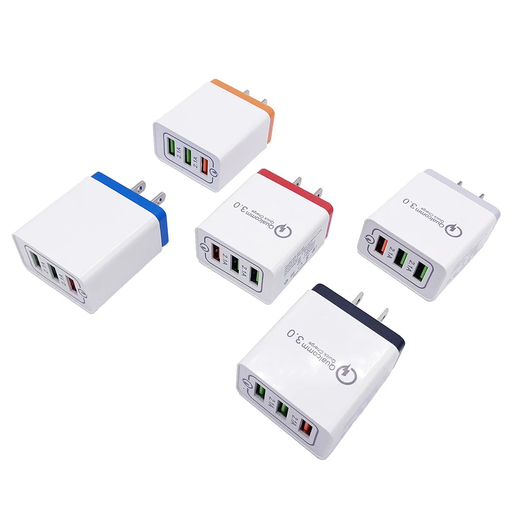 5 цветов опционально штепсельная вилка США QC 3 0 Быстрая зарядка USB быстрая