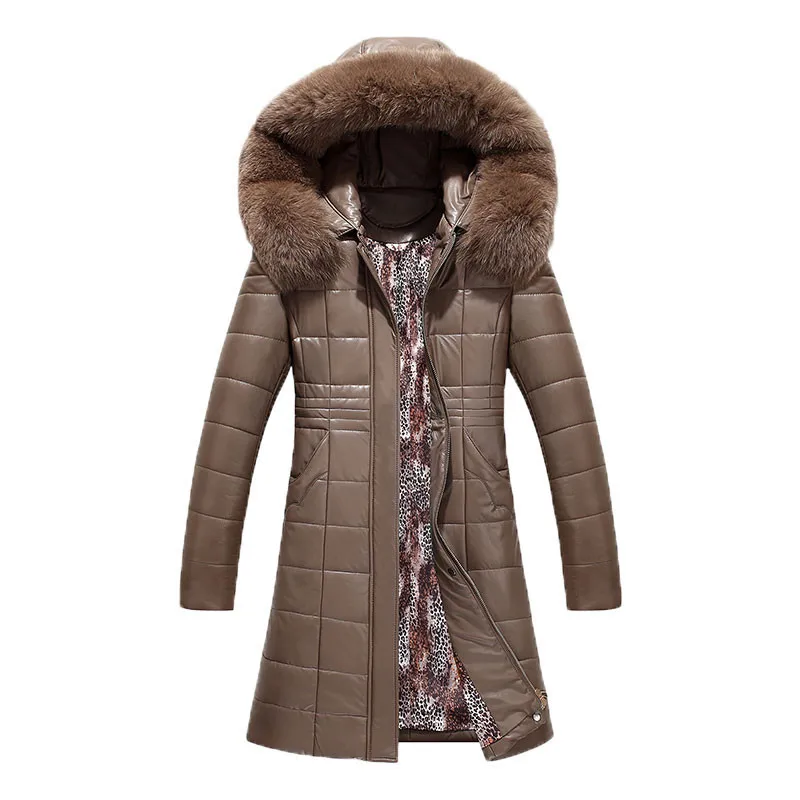 Большие размеры, L-8XL, Зимняя женская хлопковая куртка, кожаные пальто, с капюшоном, с меховым воротником, парки, Толстая теплая верхняя одежда, пальто, IOQRCJV Q115