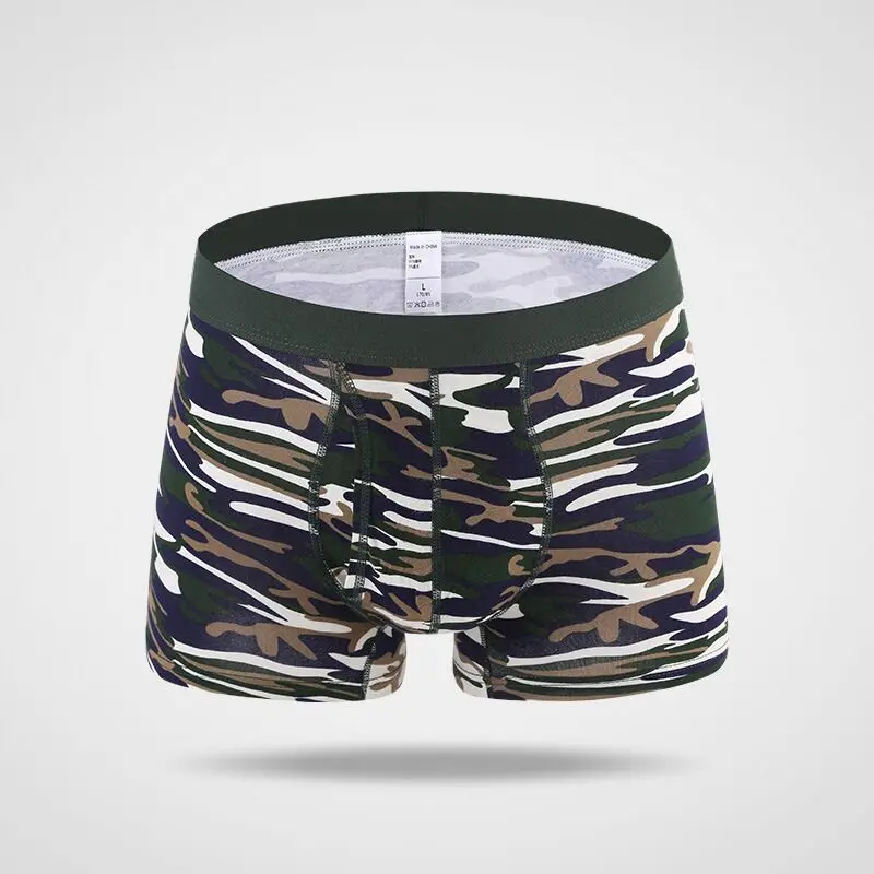 Cueca мужские боксеры камуфляжные трусы хлопковое нижнее белье шорты