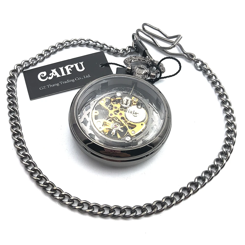 CAIFU/Новое поступление брендовых мужских карманных часов с открытым лицом и