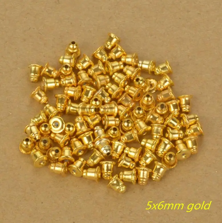 zde 5x6mm gold 100 шт металлический, в форме пули серебряный цвет Diy замочки для сережек крепеж аксессуары для ювелирных изделий серьги - Цвет: zde 5x6mm gold