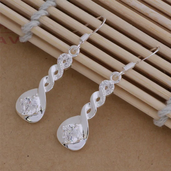 Серьги с серебряным покрытием модные женские Украшения AAA CZ опт WE 079|womens earings