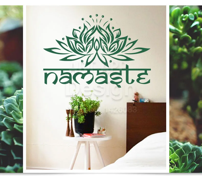 

9478 small India Namaste fogannisa home decoration-bedroom wall sticker Lotus stickers flower mural