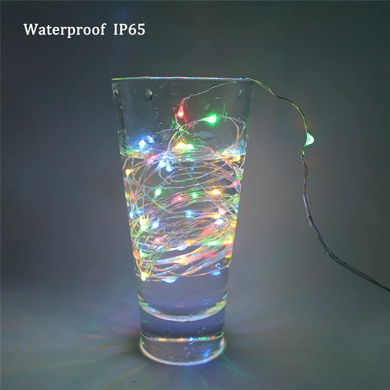 Водонепроницаемая Праздничная светодиодная гирлянсветильник медный провод