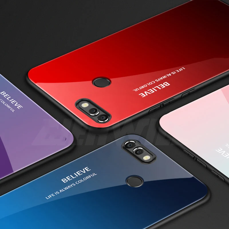 Luxury Glass Case For Huawei Honor View 20 9H Tempered Silicone Cover Hybrid Back 2 Cases |