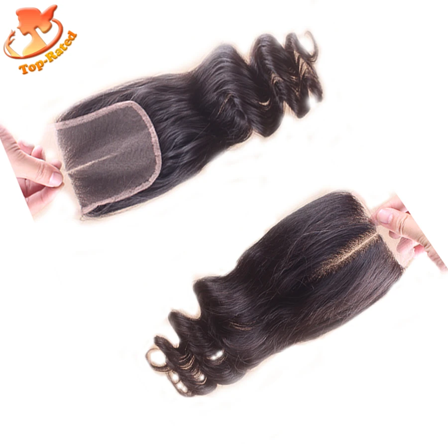 7А Необработанные Бразильский Освобождает Волну Кружева Закрытие Отбеленные