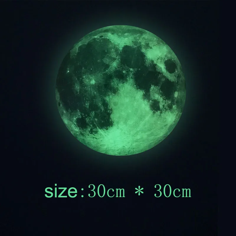 [Fundecoration] 3 вида цветов светящиеся наклейки с Луной домашние украшения настенные