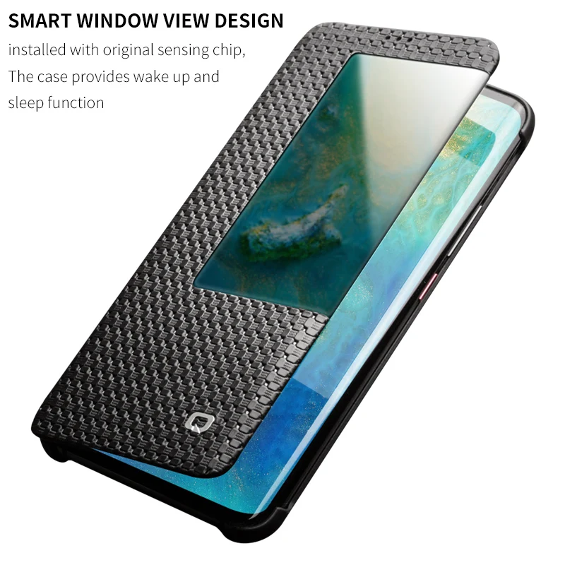 QIALINO модный флип чехол из натуральной кожи для Huawei Mate 20 Pro Стильный деловой