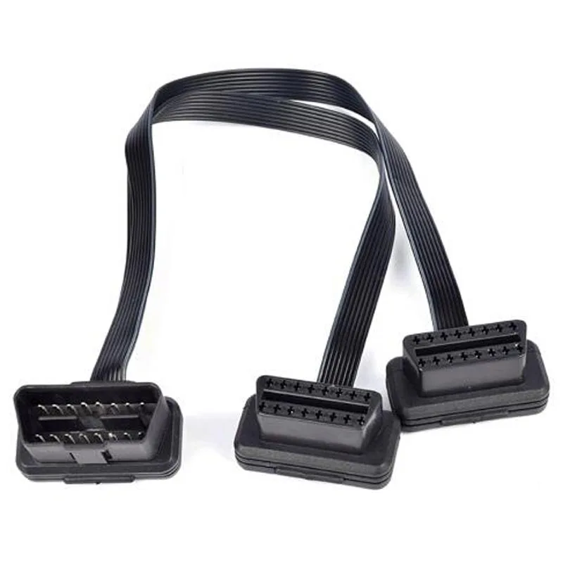 30 см OBDII удлинитель двойной разъем Y сплиттер OBD OBD2 16PIN мужского и женского пола