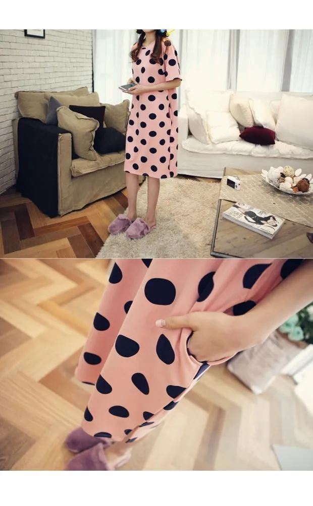 Летняя женская рубашка с коротким рукавом хлопковые ночные рубашки домашняя