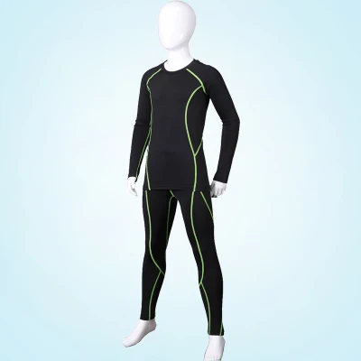 6001001 black green Компрессионный спортивный костюм для бега, для мужчин, детей, survetement, футбол,, баскетбол, Спортивное нижнее белье, для фитнеса, бега, леггинсы, спортивный костюм - Цвет: 6001001 black green