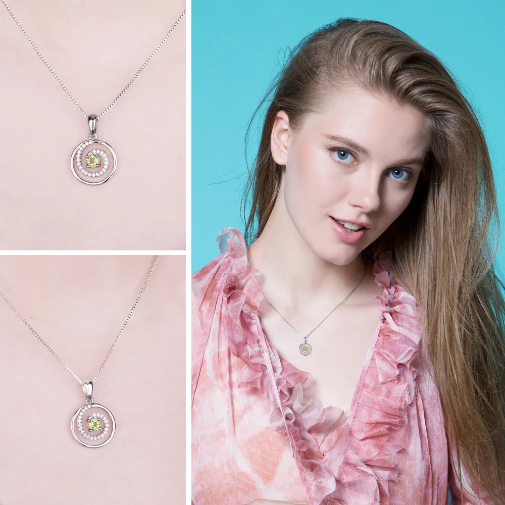 Jewelrypalace swirl 0.4ct круглый Перидот Цепочки и ожерелья подвеска стерлингового серебра