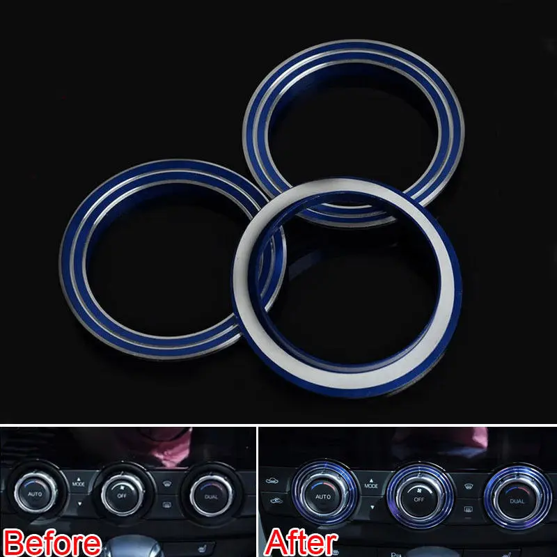 

Панель управления для консоли BBQ @ FUKA, 3 шт., кнопка управления для кондиционера, переключатель, кольцо, крышка, отделка, подходит для Mazda CX5 CX-5 2012-2014