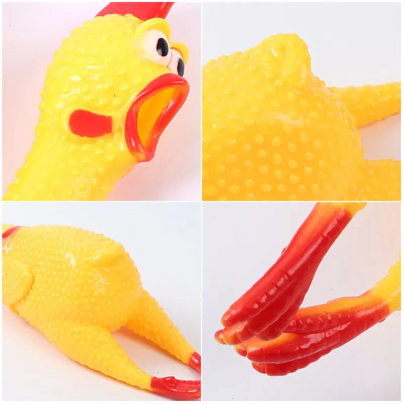 Забавная резиновая игрушка 17 см для клоуна сжимаемая курица домашних животных