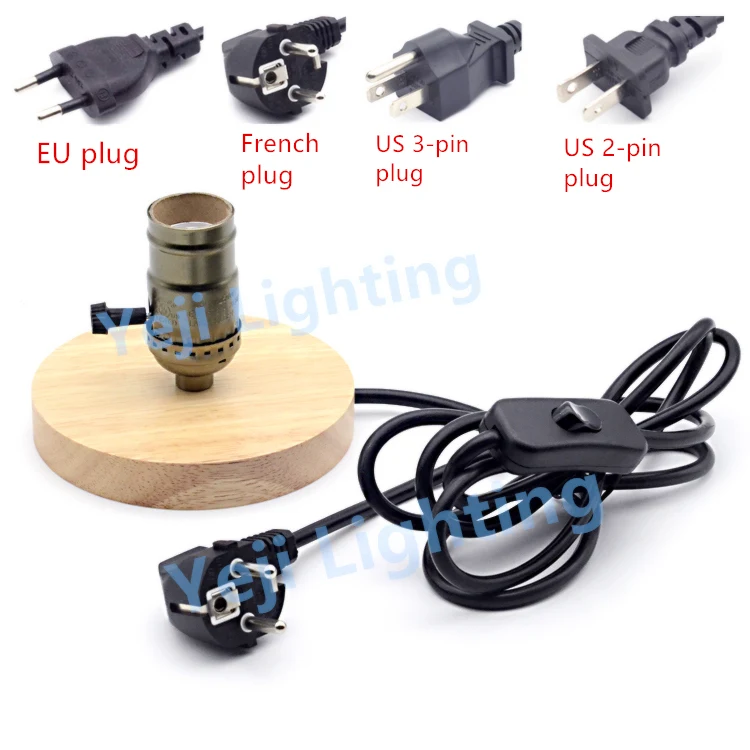 Фотодержатель с деревянной основой E26 E27 держатель лампы французской вилкой