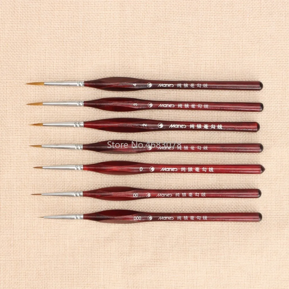 7Pcs Professional Sable Hair Paint Brush Set - Miniature Art Brushes for Drawing Gouache Oil Painting Brush Art Supplies images - 6