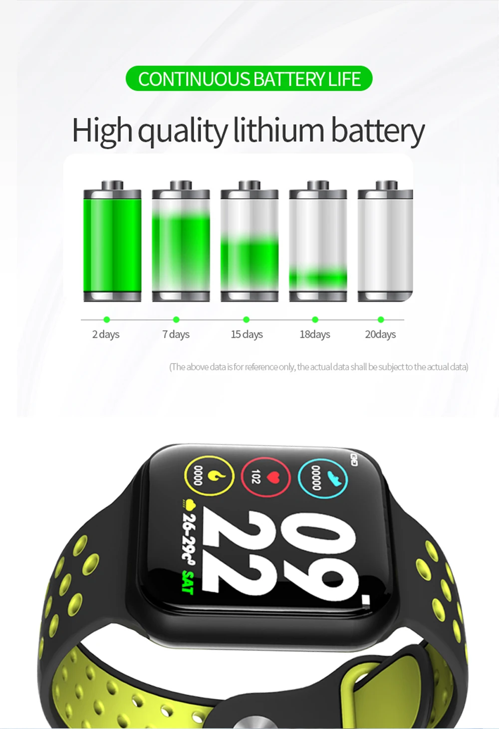 Smart Watch Men Women Heart Rate Blood Pressure Monitor Fitness Tracker IP67 Waterproof Sport Smartwatch Clock PK S226 IWO 10 9