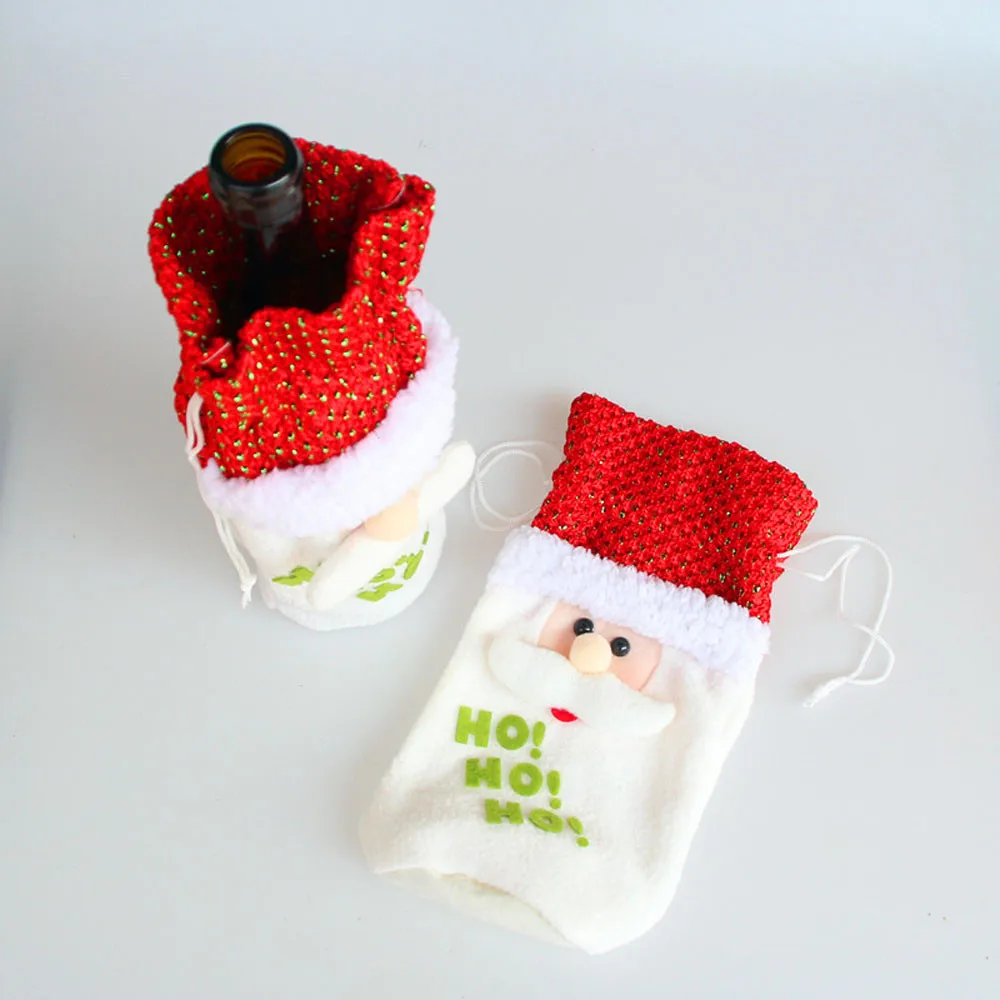 Christmas Santa Claus Red Wine Bottle Cover Bags Decoration Home Party Decor cooler W301030 | Дом и сад