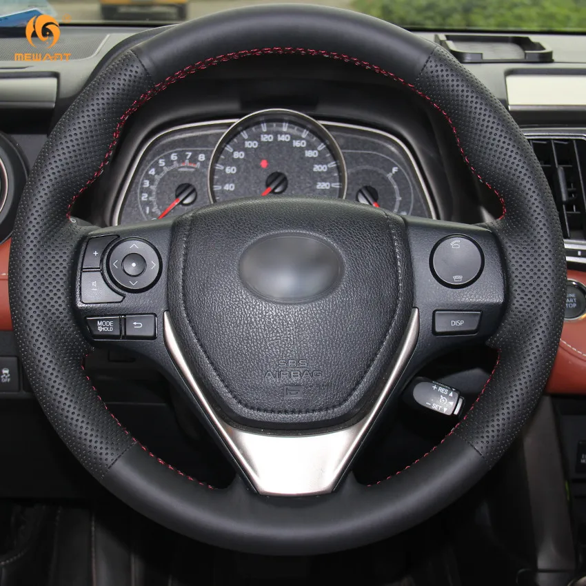 Чехол на руль MEWANT из черной искусственной кожи для Toyota RAV4 2013 2017 Corolla 2014 Auris 2016 Scion iM