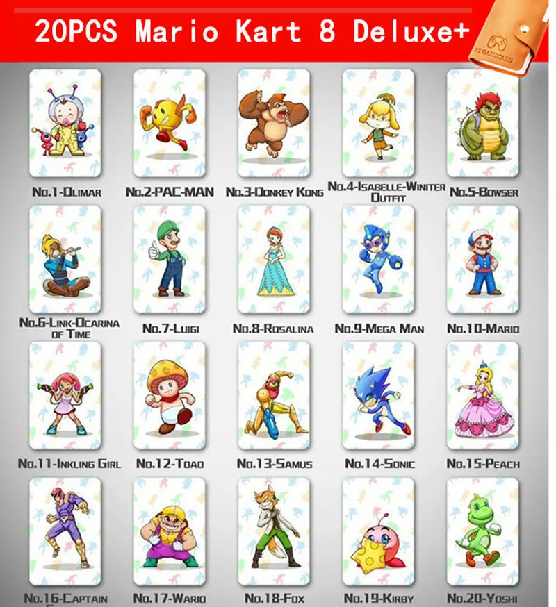 Шоколад Mario Kart 8 Deluxe Breathe для Wild zelda игровая карта Zelda nfc Amiibo Super Smash Bros Link Switch NFC Card - Цвет: Шоколад