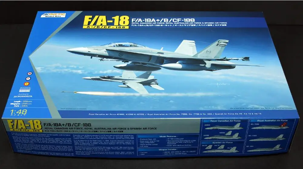 Набор Kinetic 1/48 F/A 18A +/B/CF 188 королевские австралийские ВВС испанские ВВС|Наборы для