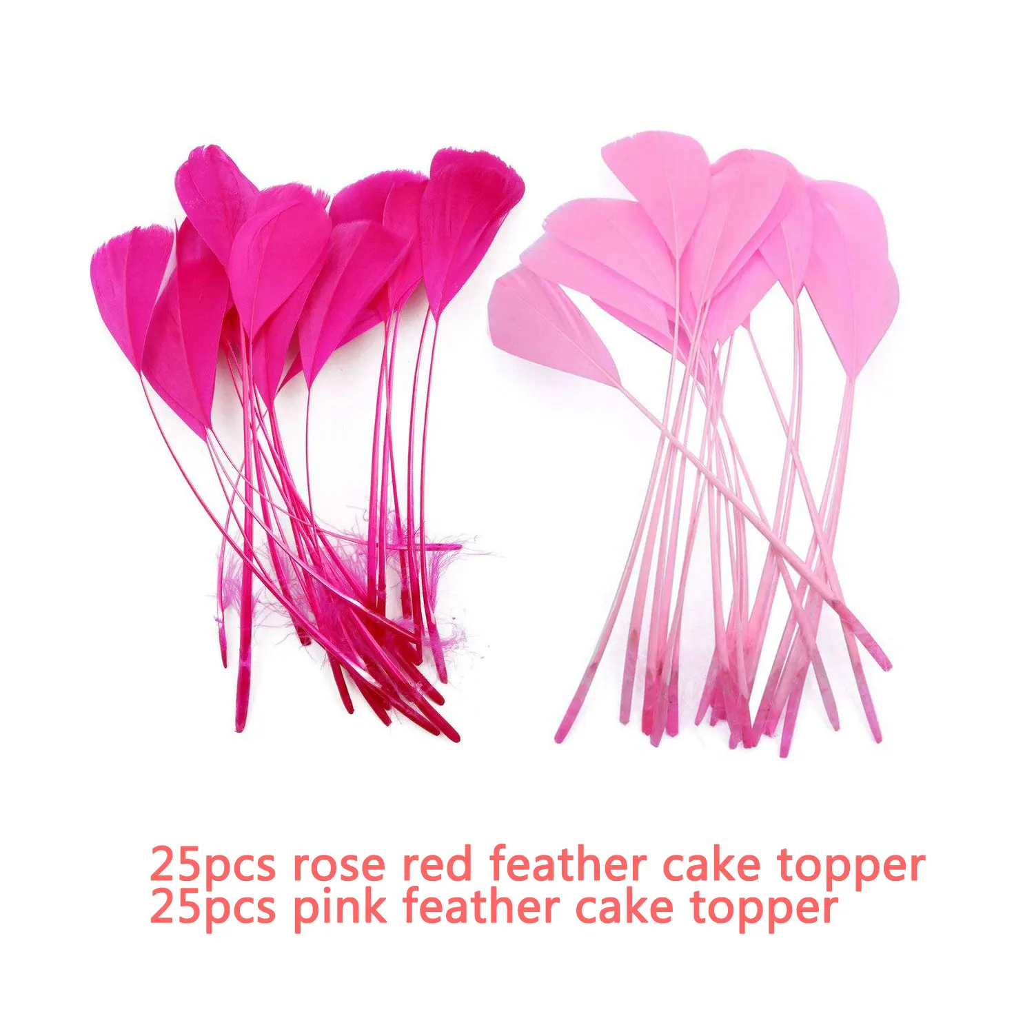 rose red pink Amawill Фламинго Вечерние Розовые С Днем Рождения Кекс Топпер перо облако торт украшение для дня рождения украшения для свадебного торта 8D - Цвет: rose red pink