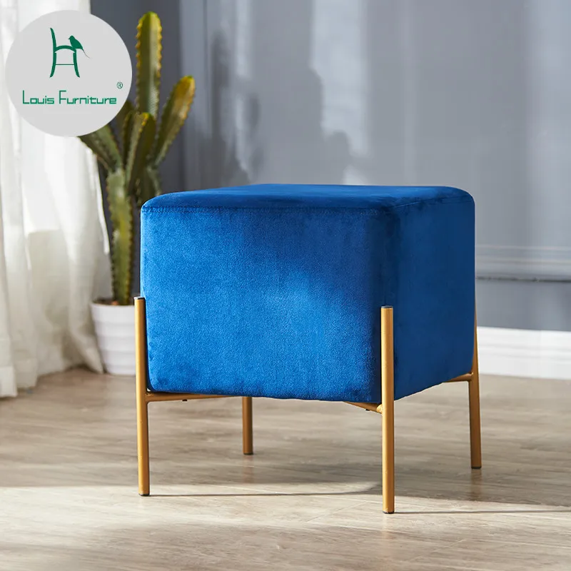 

Louis Fashion Stools Ottomans Nordic Modern Minimalist Shoe Changing Sofa Personalized Foot Sitting Room Fabric