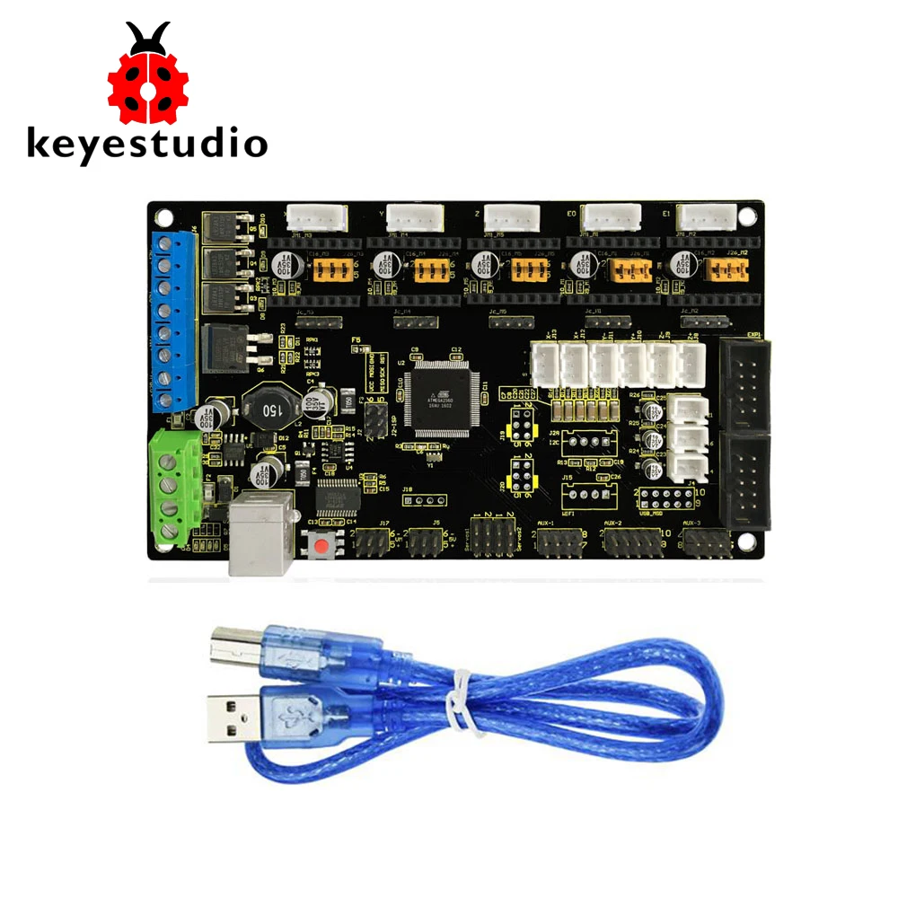 Бесплатная доставка! 12В ~ 24В MKS GEN V1.2 плата контроллера + USB кабель для Arduino 3D