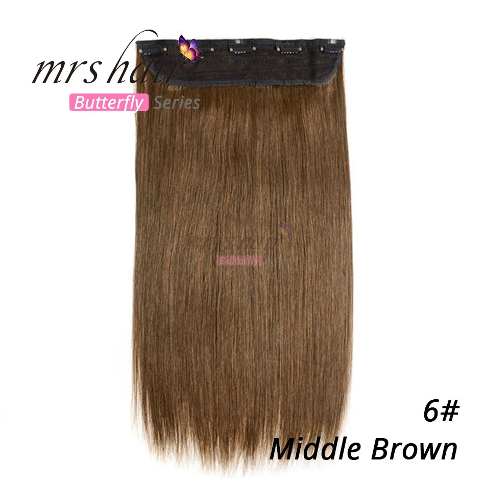 #6 MRS HAIR на заколках, человеческие волосы для наращивания, прямые, 1" 18" 2", натуральные волосы на заколках, 9 цветов,, светлые волосы - Цвет: #6
