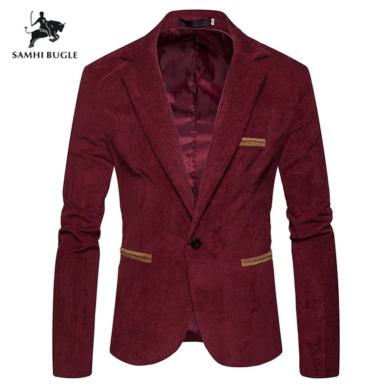 2020 новый бутик вельветовый модный мужской блейзер/мужской повседневный деловой