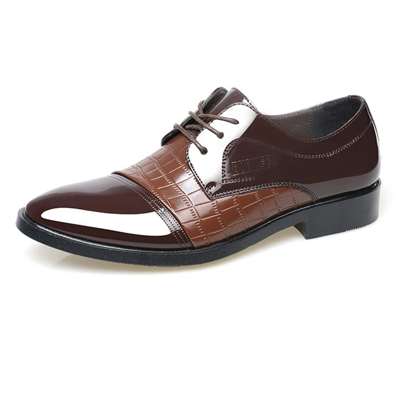 Мужские модельные туфли с узором крокодиловая кожа Роскошная брендовая мужская