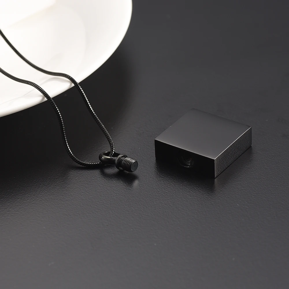 Urn Necklace for Ashes Stainless Steel Square Pendant Holder Keepsake Memorial Cremation Jewelry Men Women | Украшения и