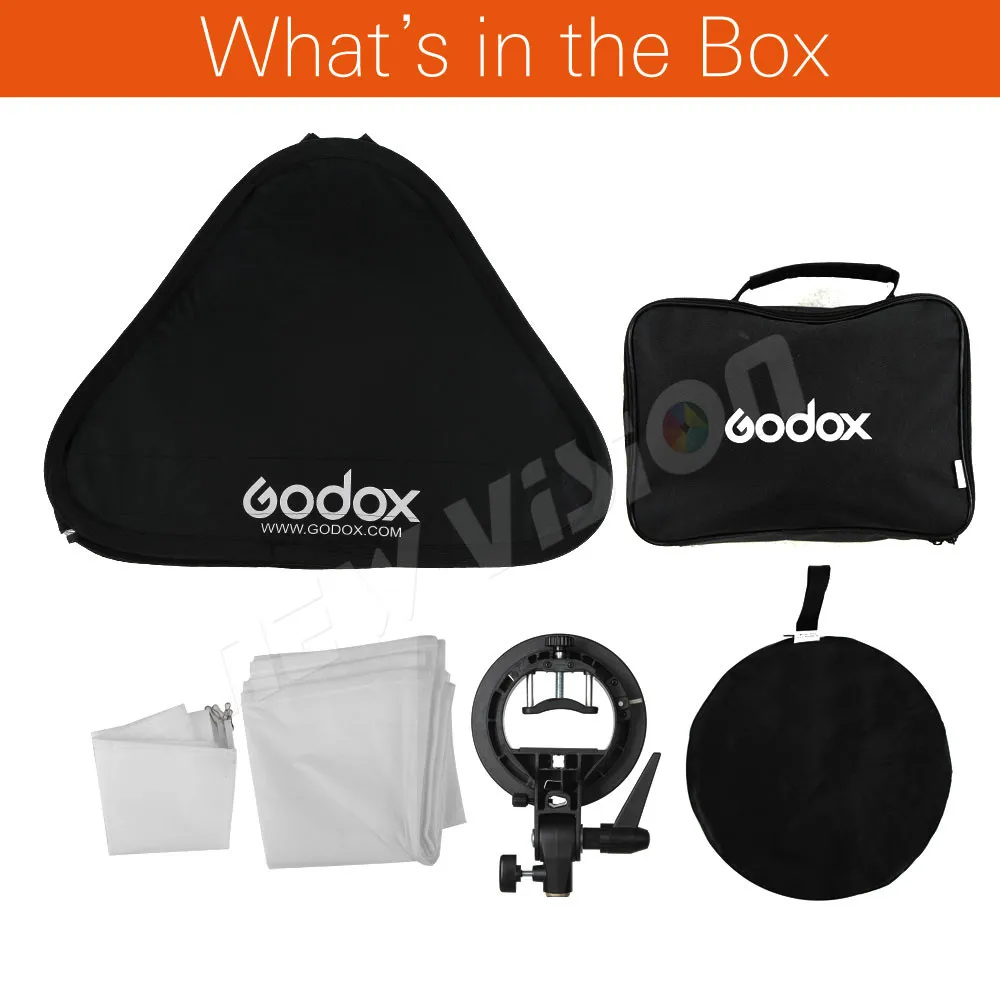 Софтбокс Godox 50x50 см диффузор с S-образным кронштейном держатель Bowens для студийной
