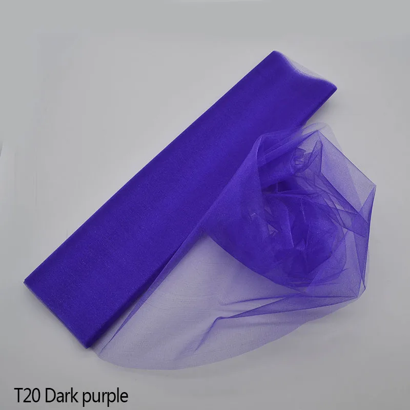 dark purple 0,48*10 м романтическая Снежная пряжа Свадебный декор органза ручной работы шелковые цветы арки прозрачные хрустальные органза тюль ткань цветок дверь - Цвет: dark purple