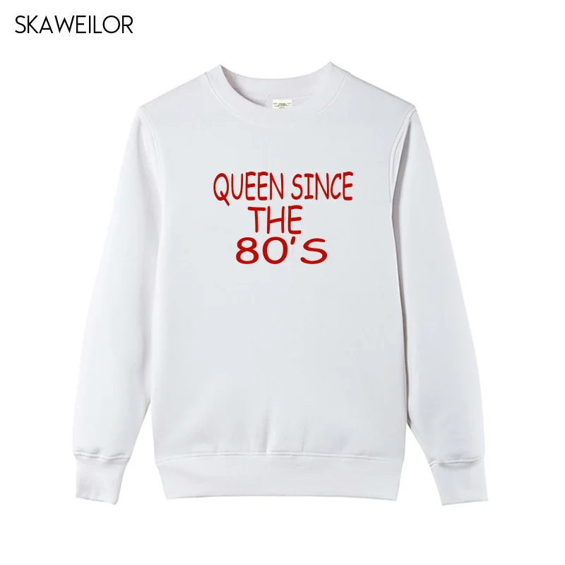 Женские толстовки с капюшоном Queen Since The 80 Зимние Модные Повседневные свитера