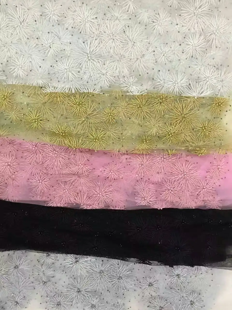 Африканская кружевная ткань новое Золотое вышитое бисером кружево высокое