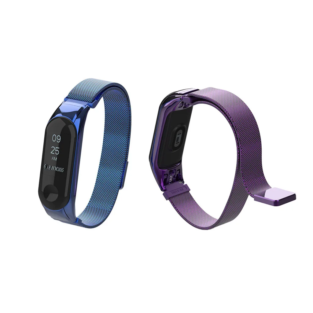 Браслет из нержавеющей стали ремешок для Xiaomi mi Band 3 магнитные адсорбционные металлические полосы Xio mi Xao mi band Band 3 для кожи