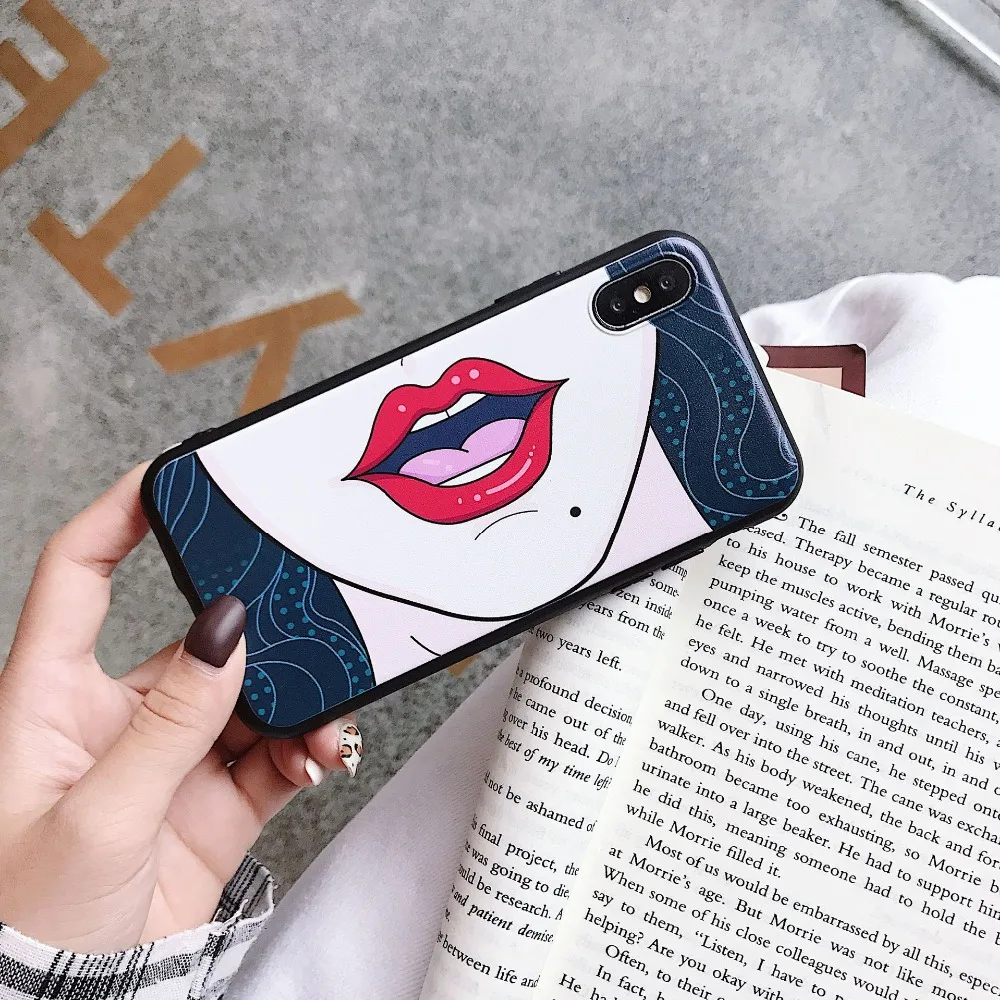 Новое поступление пикантные красные губы IPhone7/8/7/8 P Силиконовые soft shell IPhone6/6s чехол
